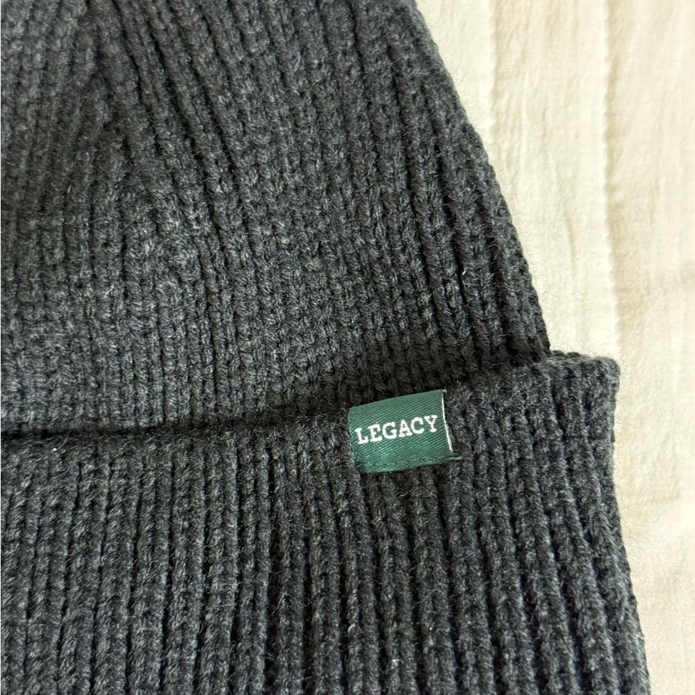Legacy Friday Harbor WA Black Knit Beanie • Minimalist Winter Streetwear Hat - Picture 4 of 6